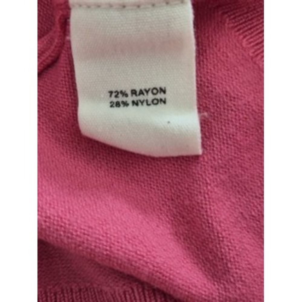 Marled Pink Sequin Heart Puff Sleeve Crewneck Sweater Womens Medium - Picture 4 of 5